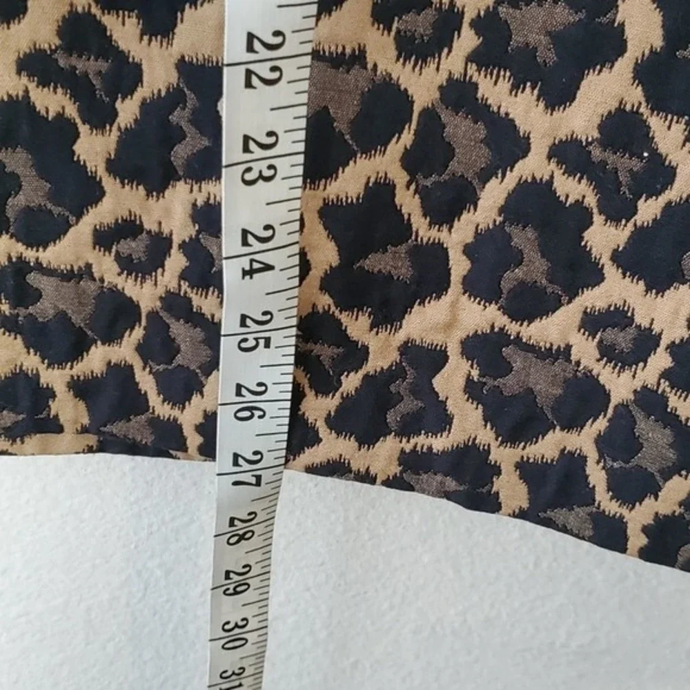 Talbots leopard print JACQUARD tan and black pencil skirt‎ weekend size 10 new!